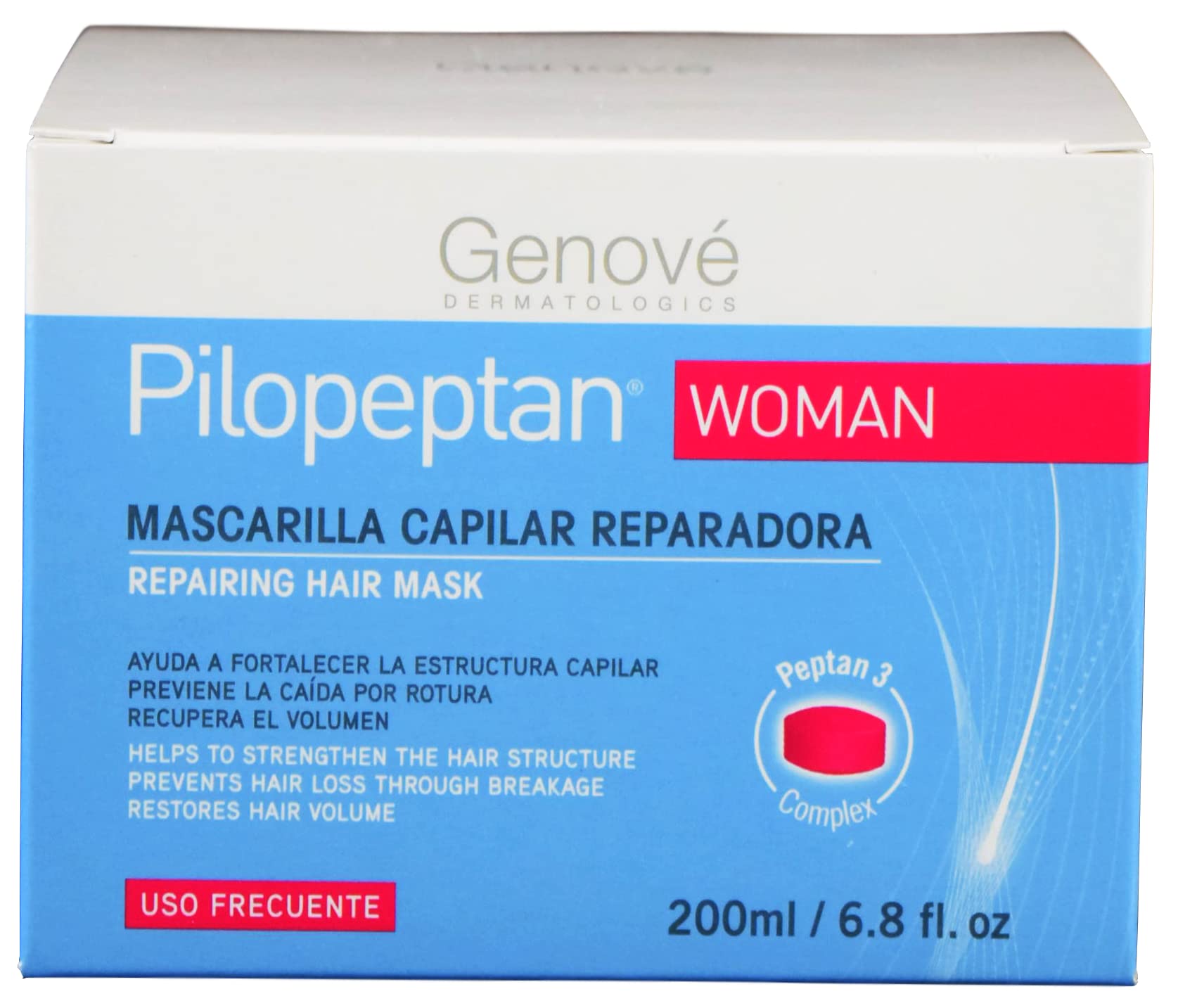 Genové Pilopeptan application scene demonstrates easy daily hair care.