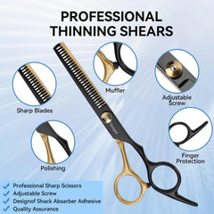 Genpai thinning shears create natural texture across all hair types.