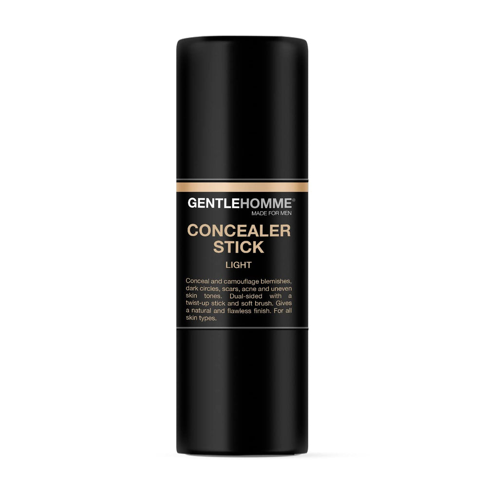 Gentlehomme concealer stick close-up on blemish cover for even skin tone.