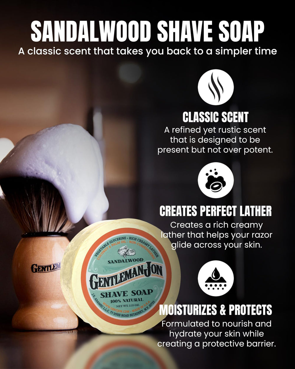 Gentleman Jon complete shaving brush kit vintage-mug highlights heritage grooming ritual