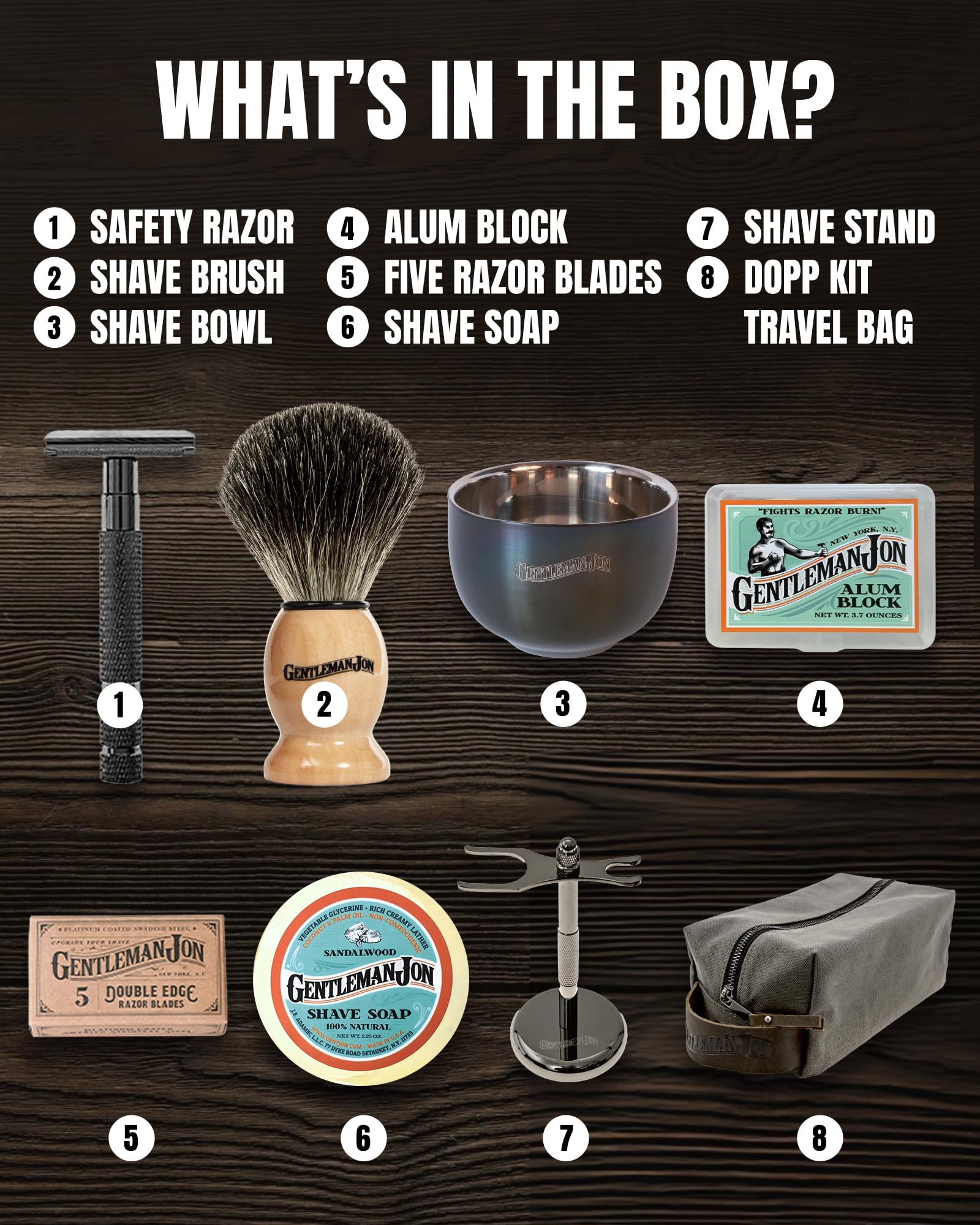 Gentleman Jon Deluxe alum block to soothe skin and reduce minor nicks.