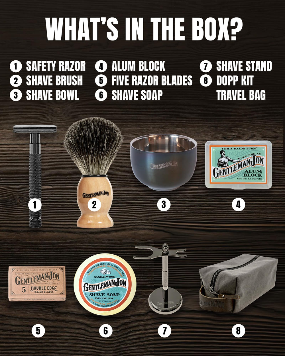 Gentleman Jon Deluxe alum block to soothe skin and reduce minor nicks.