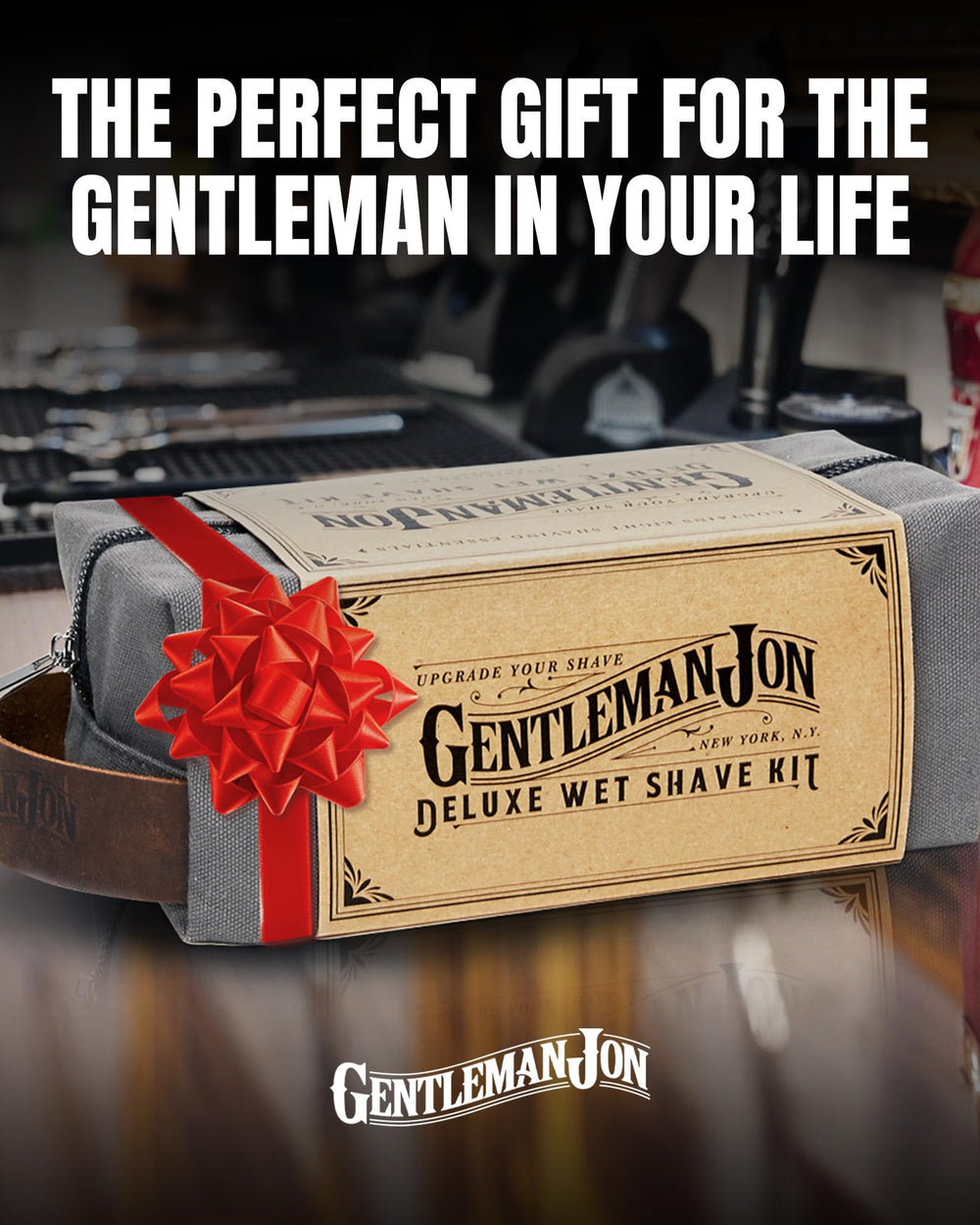 Gentleman Jon Deluxe Dopp kit stores travel essentials compactly.