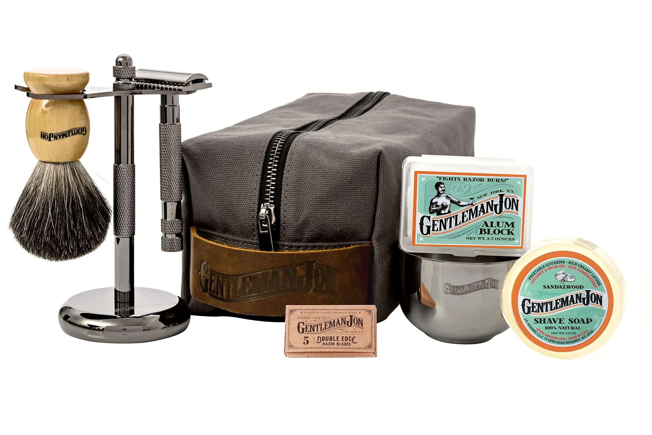 Gentleman Jon Deluxe safety razor ready for a close, comfortable shave.