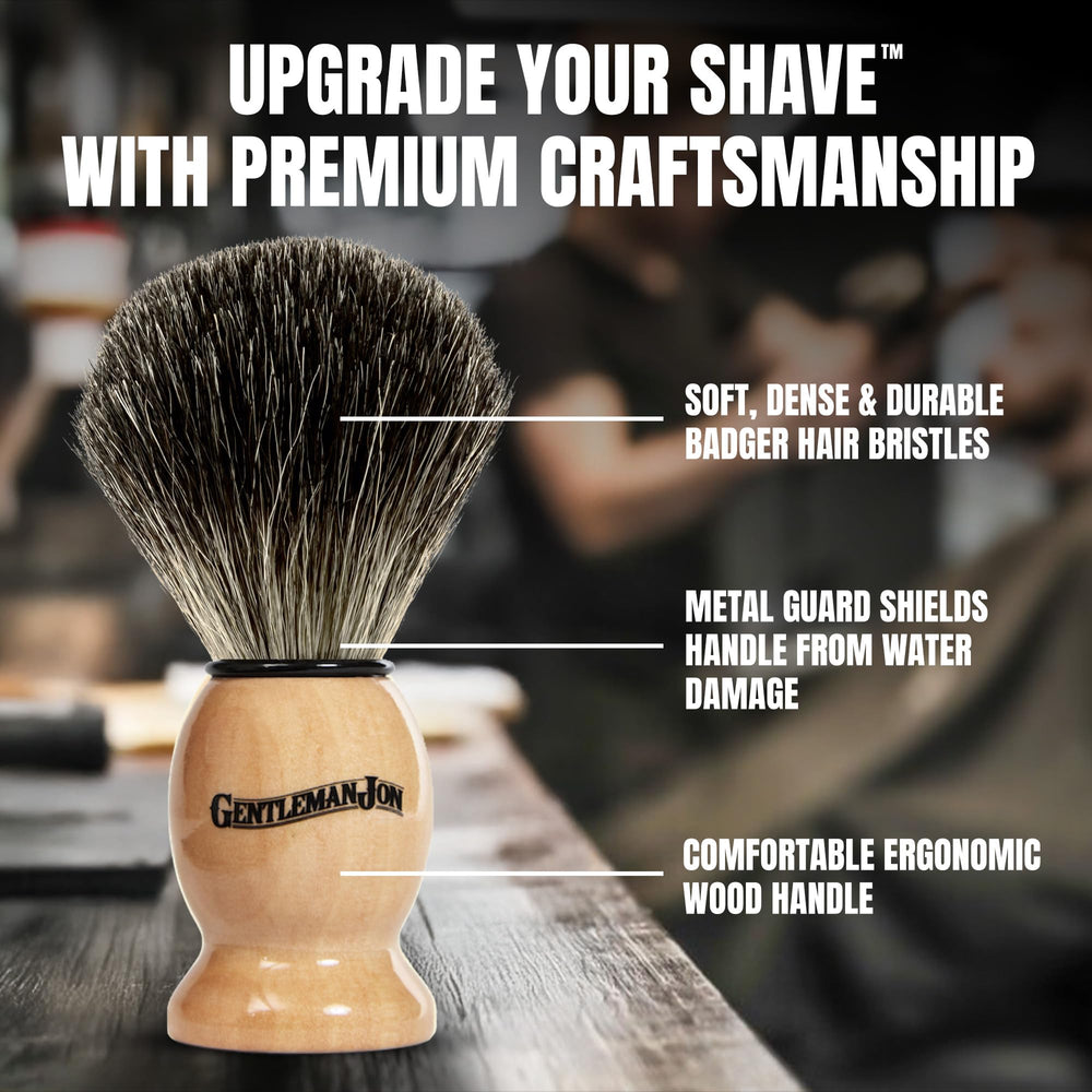 Gentleman Jon stainless bowl enhances lather quality for a comfortable shave