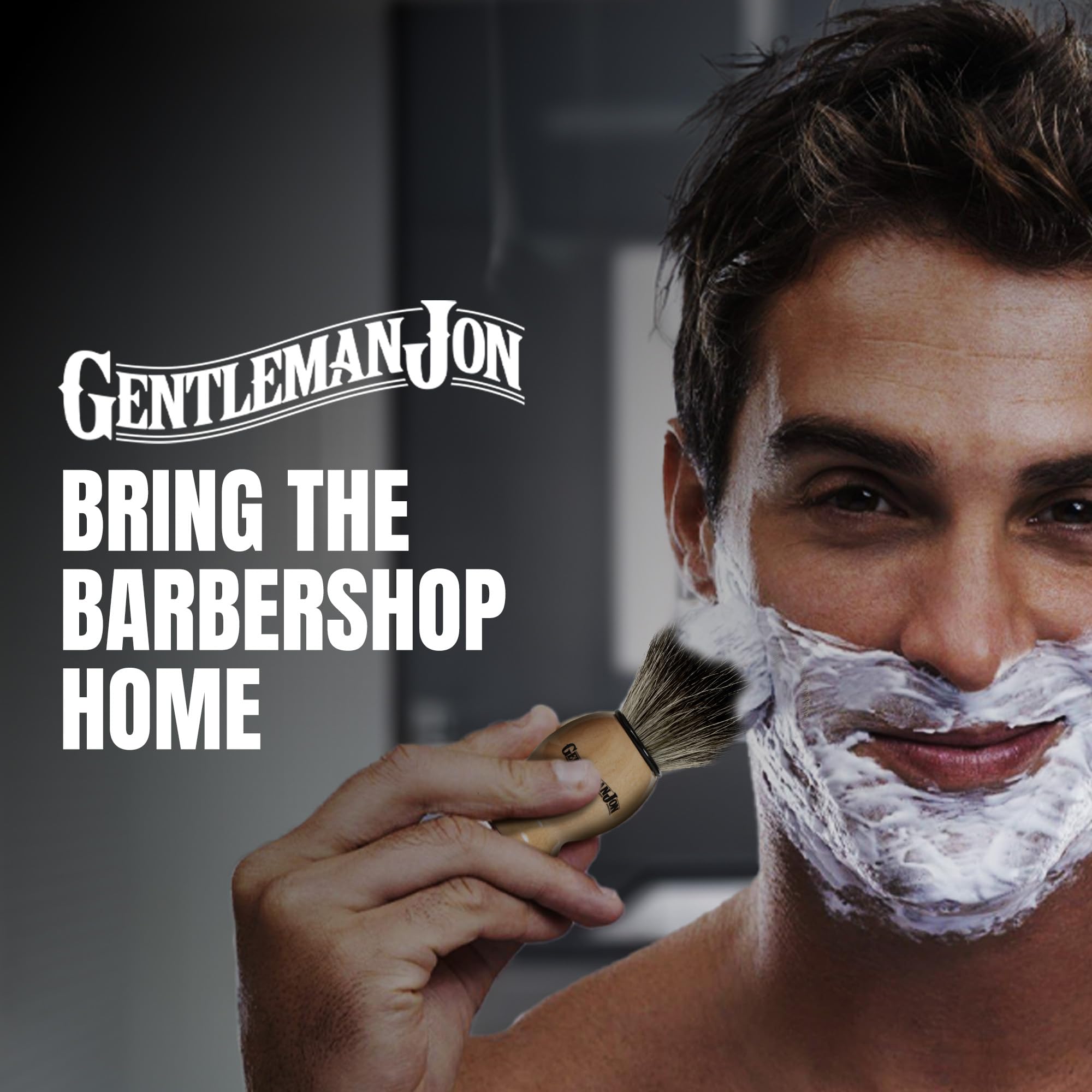 Gentleman Jon travel-ready shaving brush emphasizes compact design for on-the-go grooming.