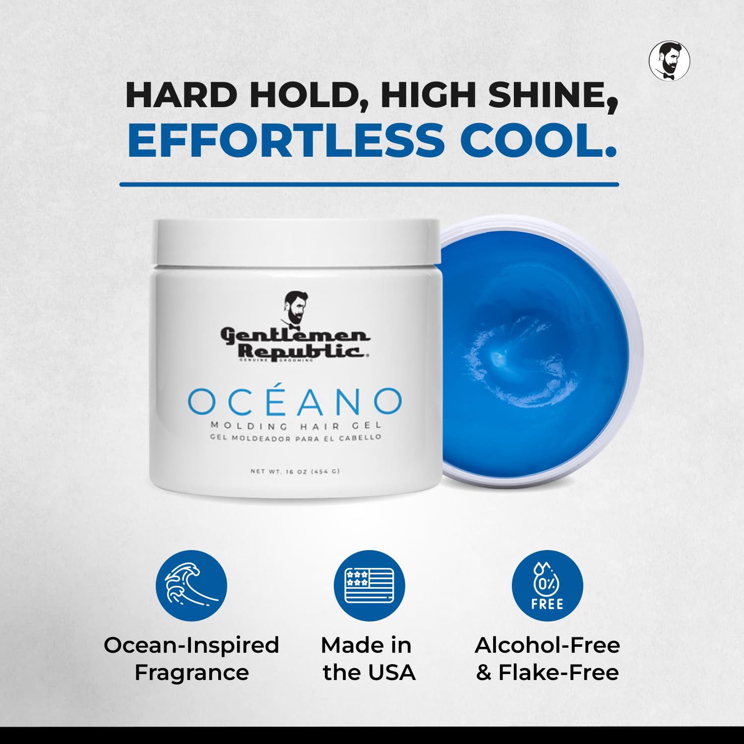 Gentlemen Republic Oceano label close-up highlights alcohol-free formula.