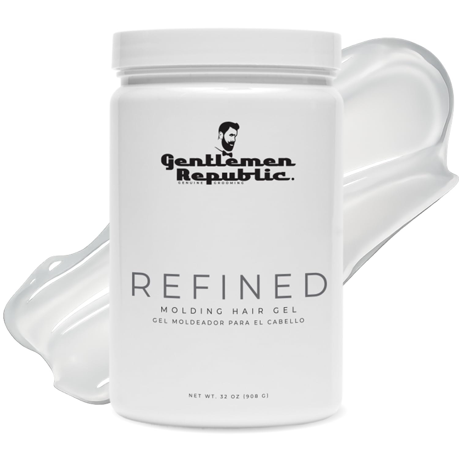 Gentlemen Republic Refined Hair Gel bottle, 32oz, premium styling option.
