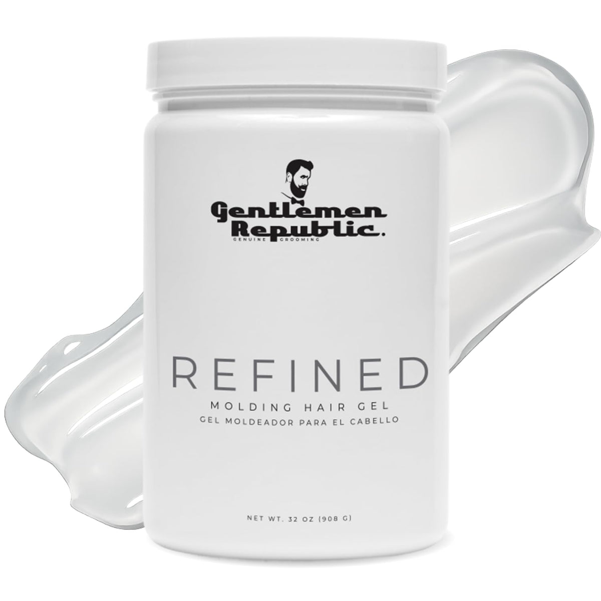 Gentlemen Republic Refined Hair Gel bottle, 32oz, premium styling option.