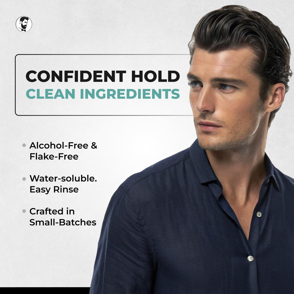 Gentlemen Republic Refined Hair Gel application hand demonstrates easy styling.