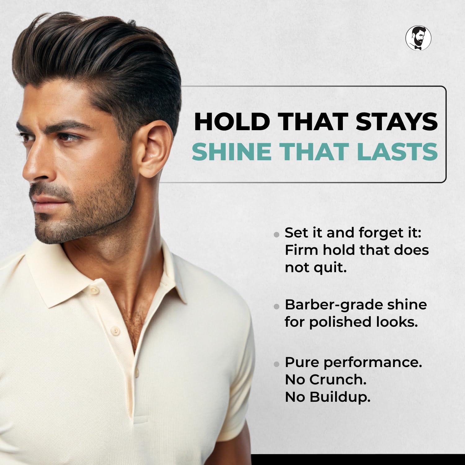 Gentlemen Republic refined hair gel texture closeup reveals creamy consistency for controlled styling.