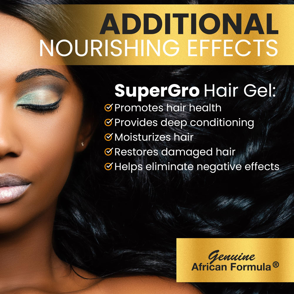 Genuine African Formula nourishes hair health while styling with gentle conditioning.