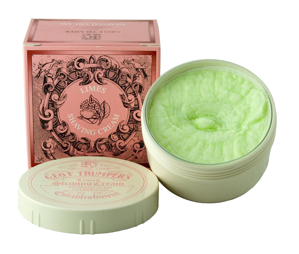 Geo F Trumper Extract of Limes soft shaving cream bowl delivering refreshing lather for a close, enjoyable shave