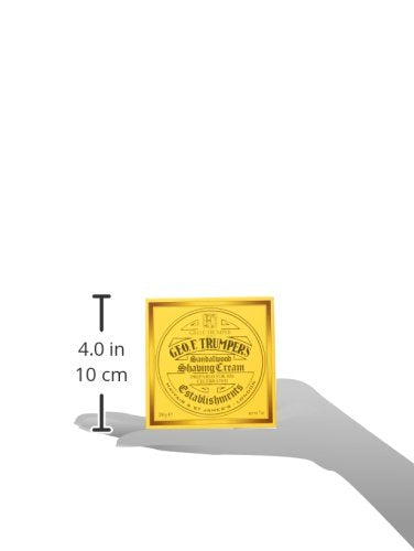 Geo F. Trumper packaging top view emphasizes classic design and daily ritual.