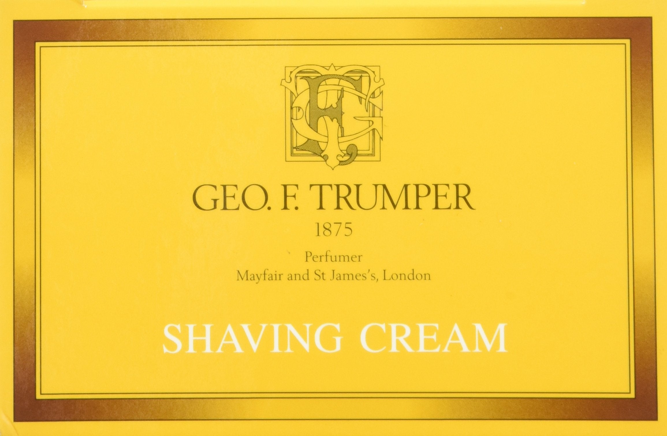 Geo F. Trumper sandalwood cream application showcases luxurious lather preparation.