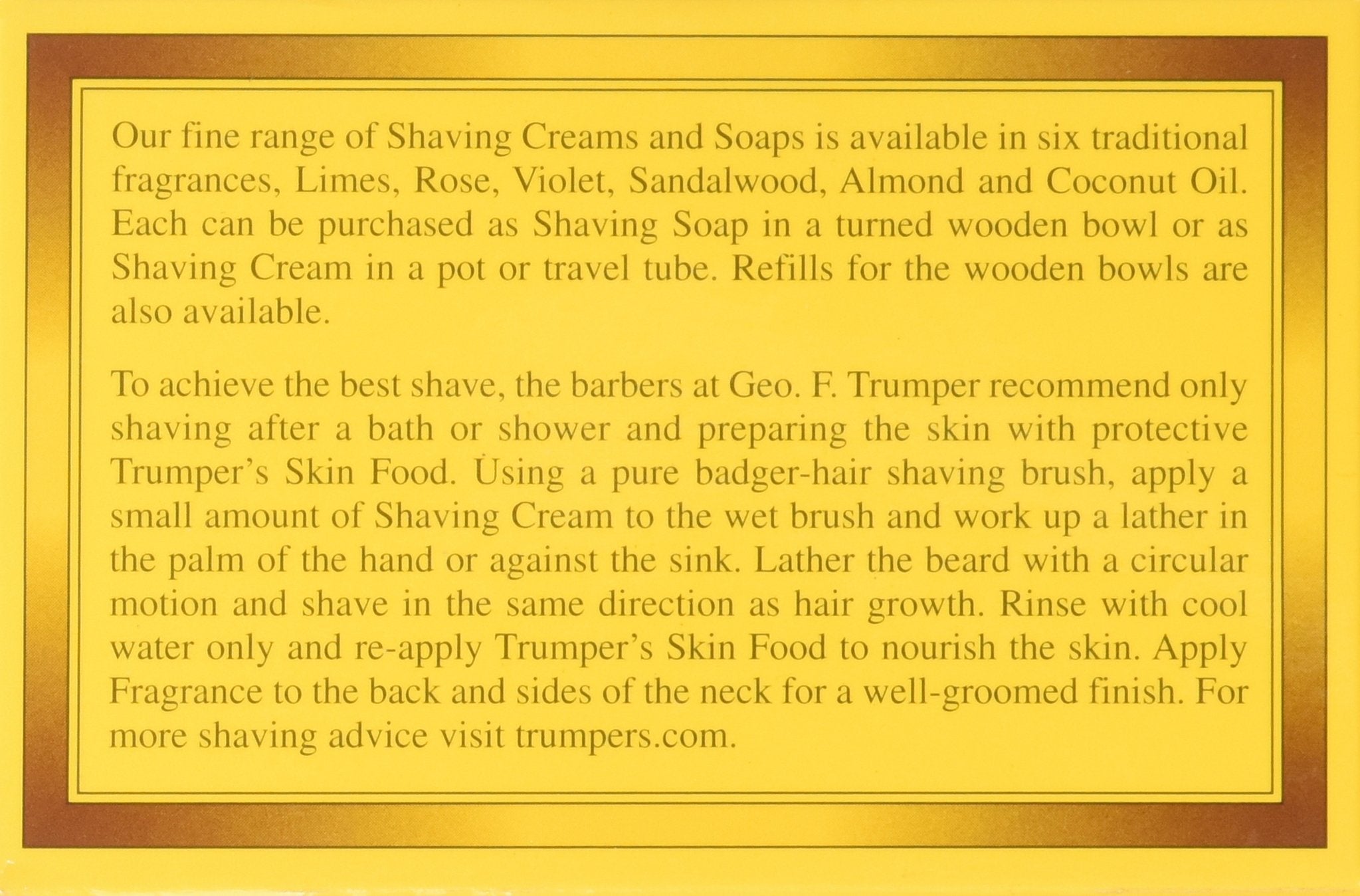 Geo F. Trumper sandalwood cream lid closeup highlights premium packaging and craftsmanship.