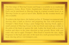 Geo F. Trumper sandalwood cream lid closeup highlights premium packaging and craftsmanship.