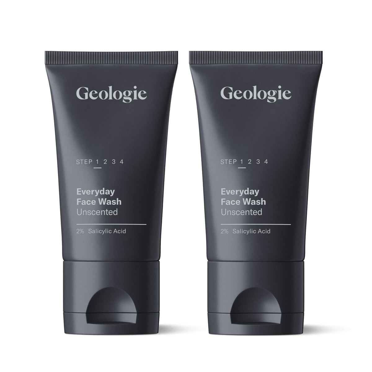 Geologie 2% salicylic acid unscented face wash tube front for daily cleansing and oil control