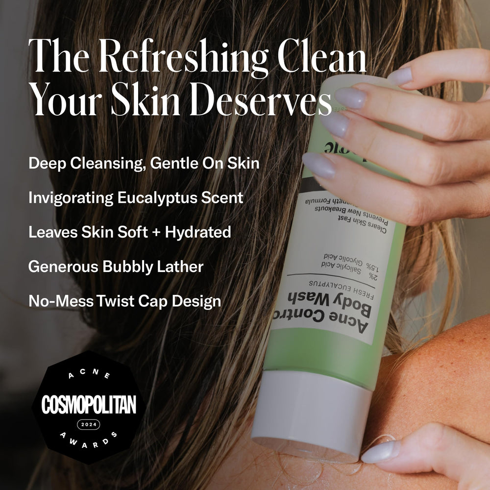 Geologie Acne Control Body Wash lather captures rich bubbles delivering thorough cleanse.