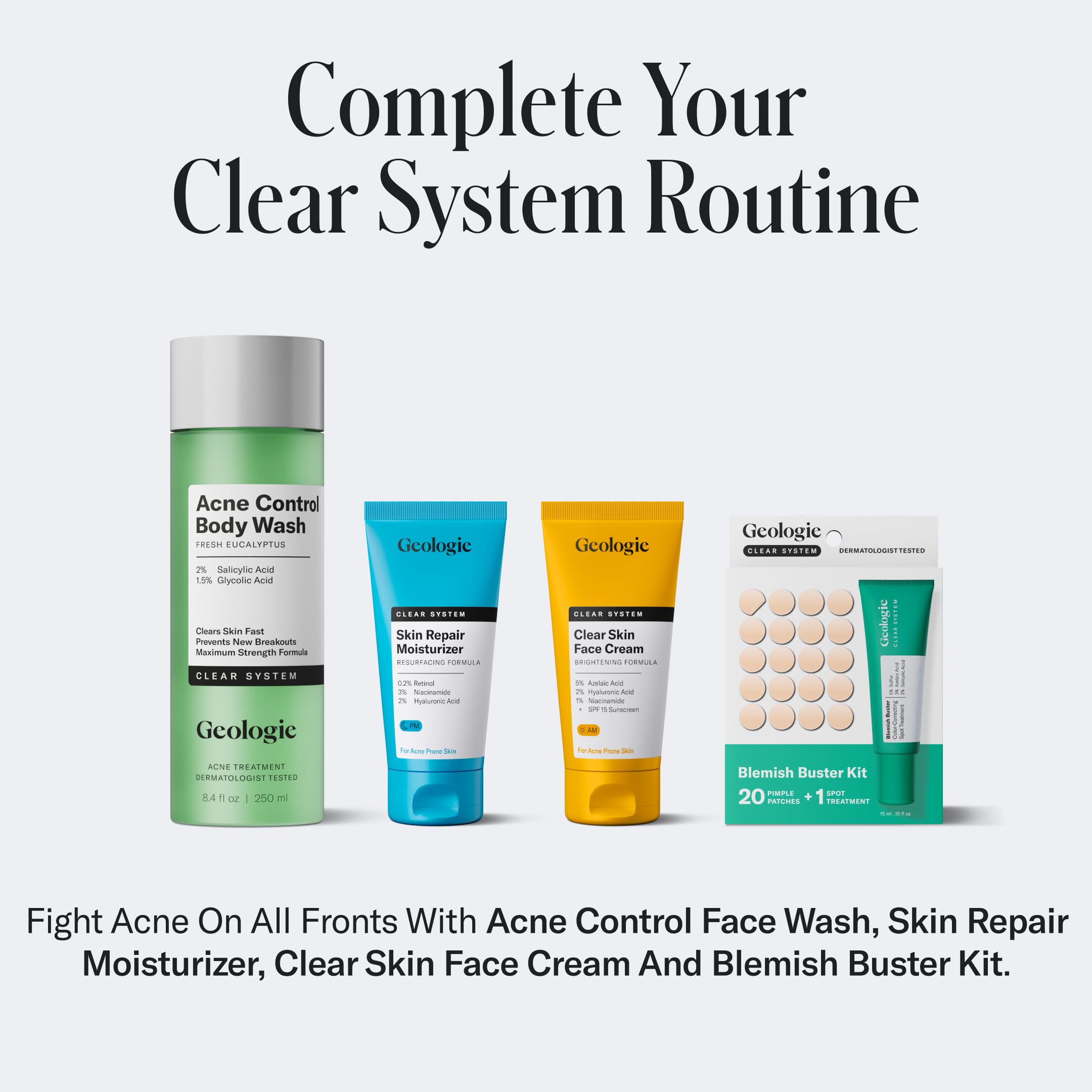 Geologie Acne Control Face Wash on-skin usage showing gentle cleansing and oil control.