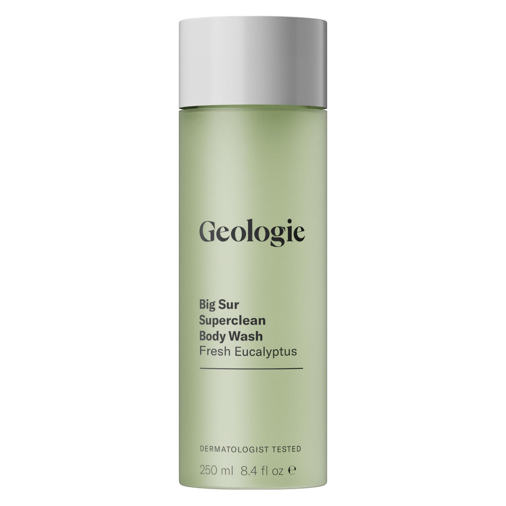 Geologie Big Sur bottle-pour captures a refreshing rinse for revitalized skin after a busy day.