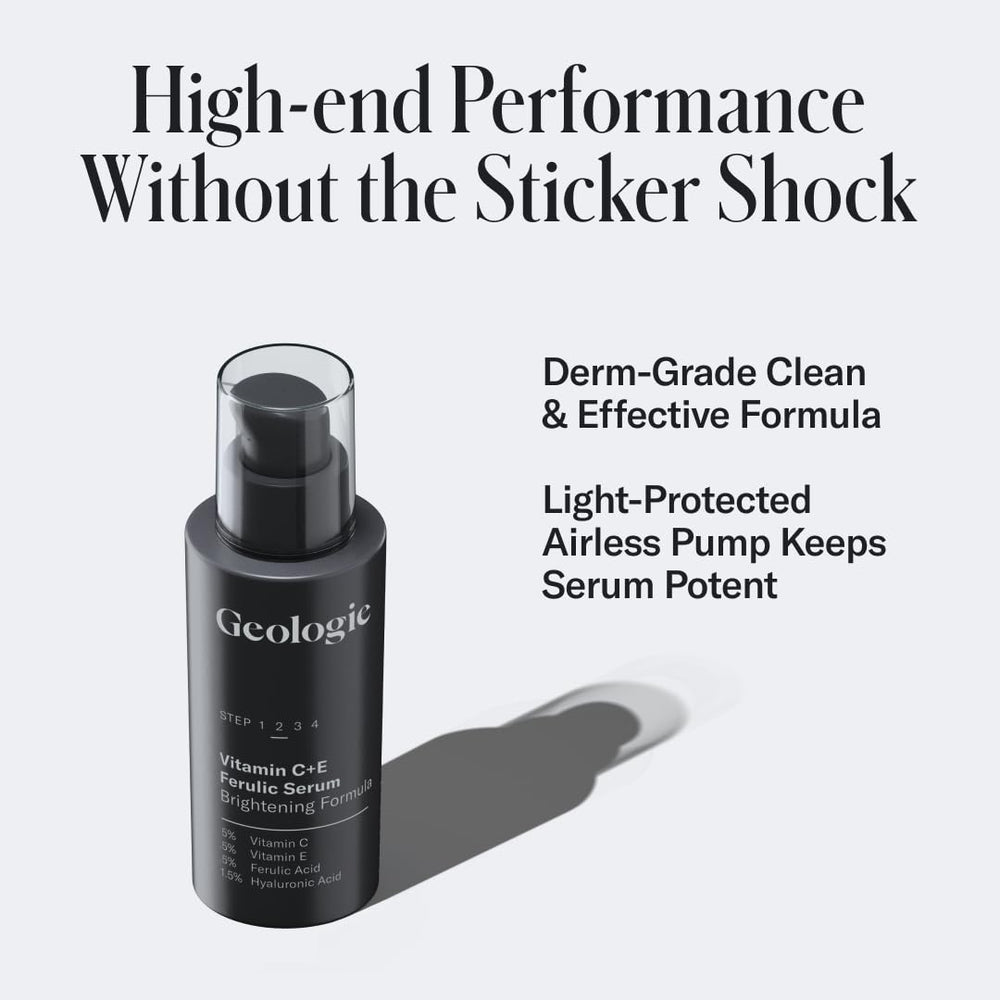 Geologie brightening glow-shot emphasizes complexion illumination and smooth texture.