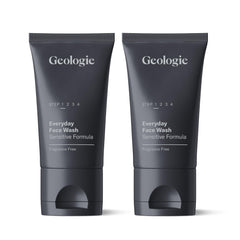 Geologie Daily Face Wash pack shot showing a two-tube set for sensitive skin care.