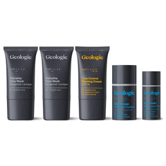 Geologie face wash bottle 2-pack for oil-control cleansing.