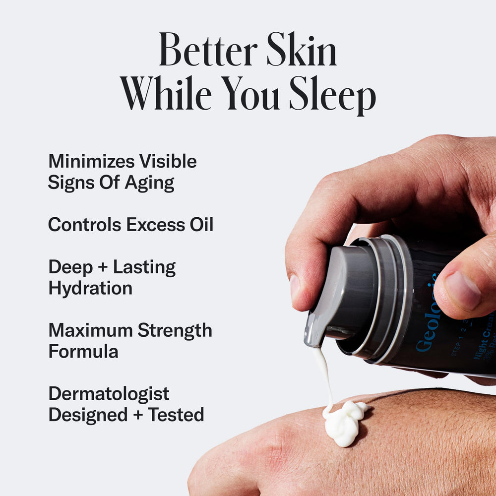Geologie retinol night-cream-jar closeup highlights rich texture for night use.