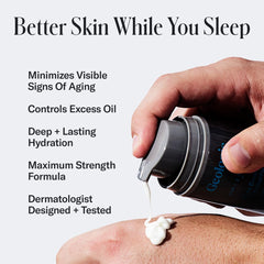 Geologie retinol night cream tube designed to support overnight skin clarity.