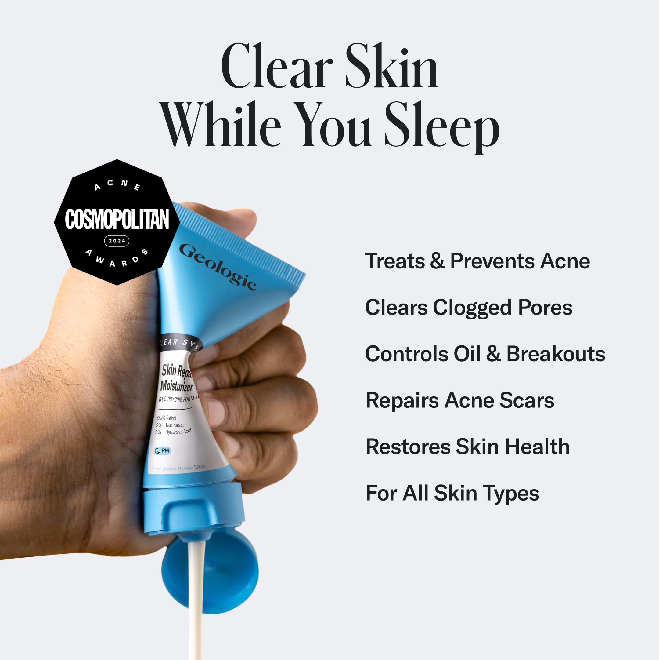 Geologie Skin Repair Moisturizer cream swirl shows rich hydration