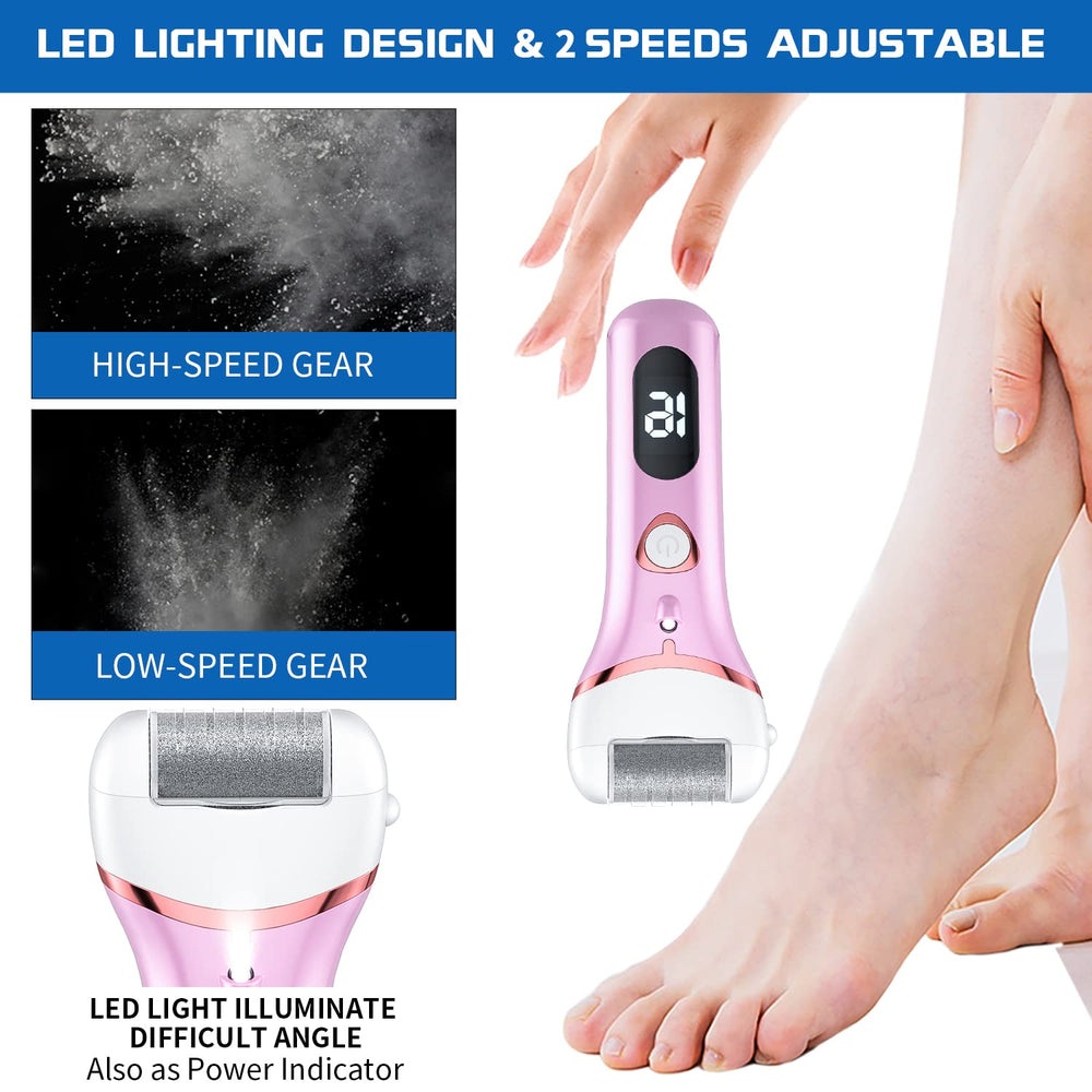 Geopu electric foot callus remover roller heads shown for customizable at-home pedicures.