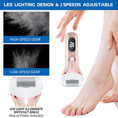Geopu foot file in use showing comfortable grip and safe speed control.