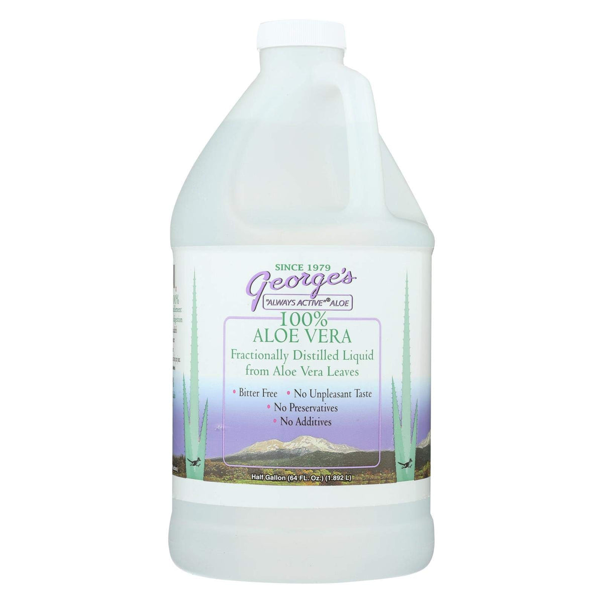 George s Aloe Vera 64oz bottle for easy daily use in drinks, smoothies, or skin care.