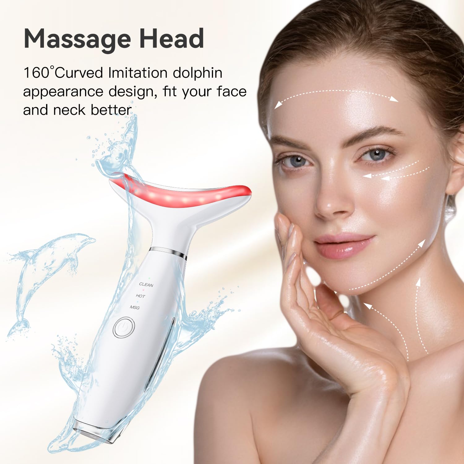 Gequip neck-face-massager packaging includes USB cable and user manual