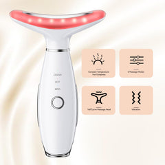 Gequip neck-face massager red hot mode delivers comforting warmth on skin