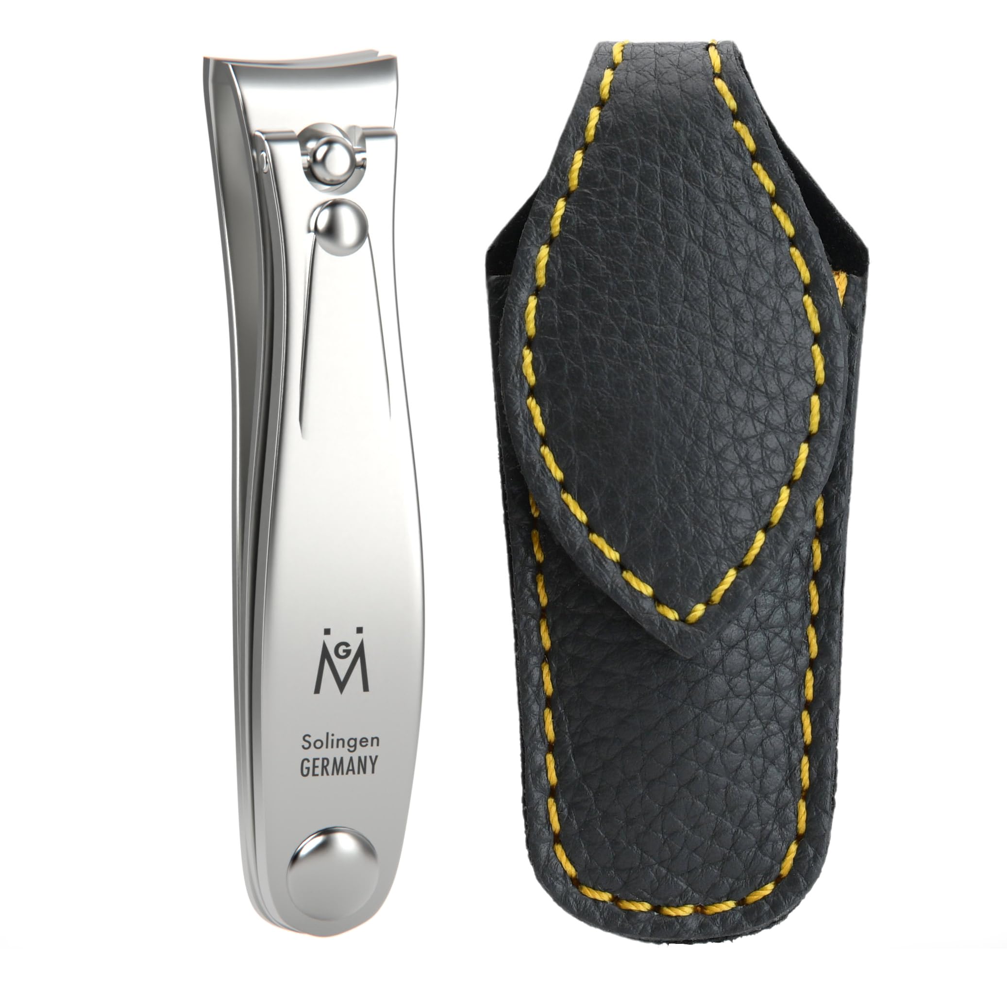 GERMANIKURE professional large nail clipper 8cm with precise 9 mm jaw for clean trims.