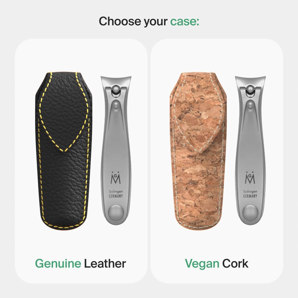 GERMANIKURE leather-case for travel keeps clipping tools secure.