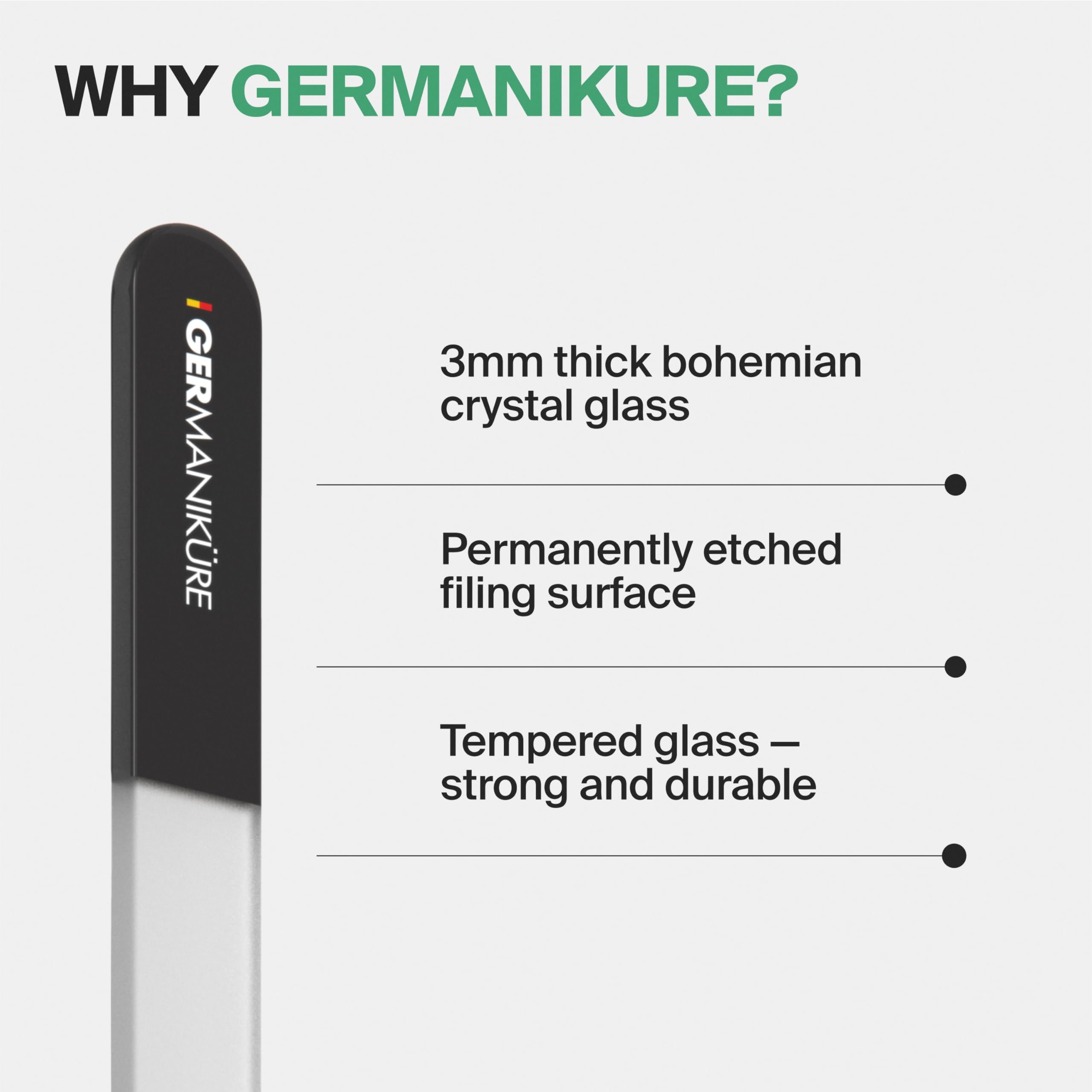 GERmanikure etched surface closeup reveals permanently etched filing surface for lasting use.