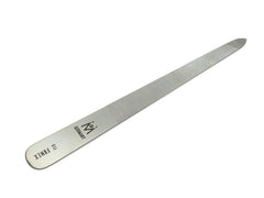 GERMANIKURE metal nail file closeup reveals rough surface for fast shaping.