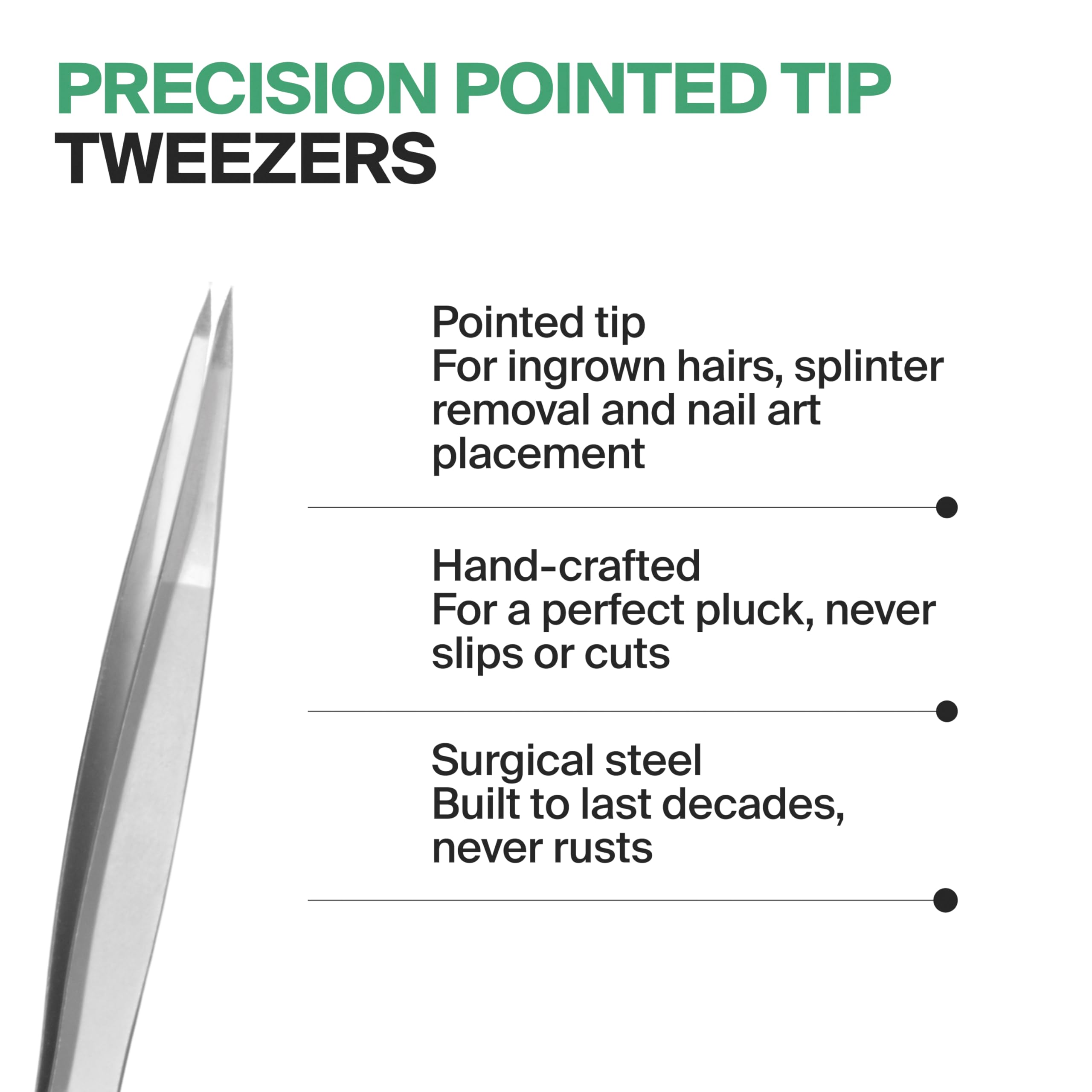 GERMANIKURE precision alignment ensures effortless splinter removal and fine hair grooming.