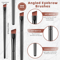 Gerrii 200-pcs brow brush bulk pack ideal for salon and home use.