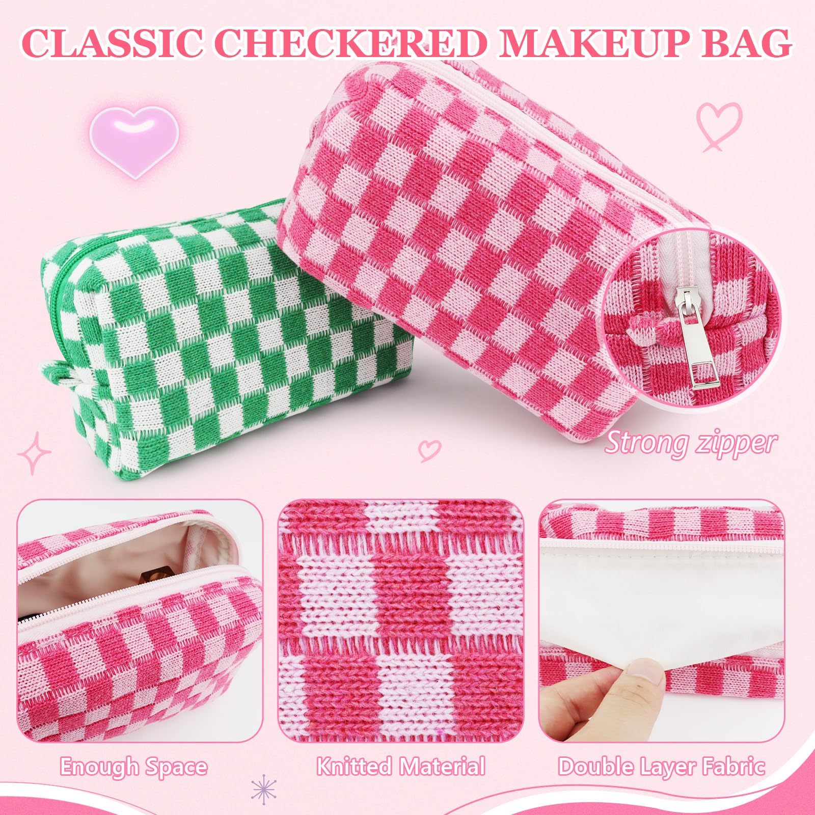 Giesiery knitted fabric bag – lightweight, durable makeup storage.