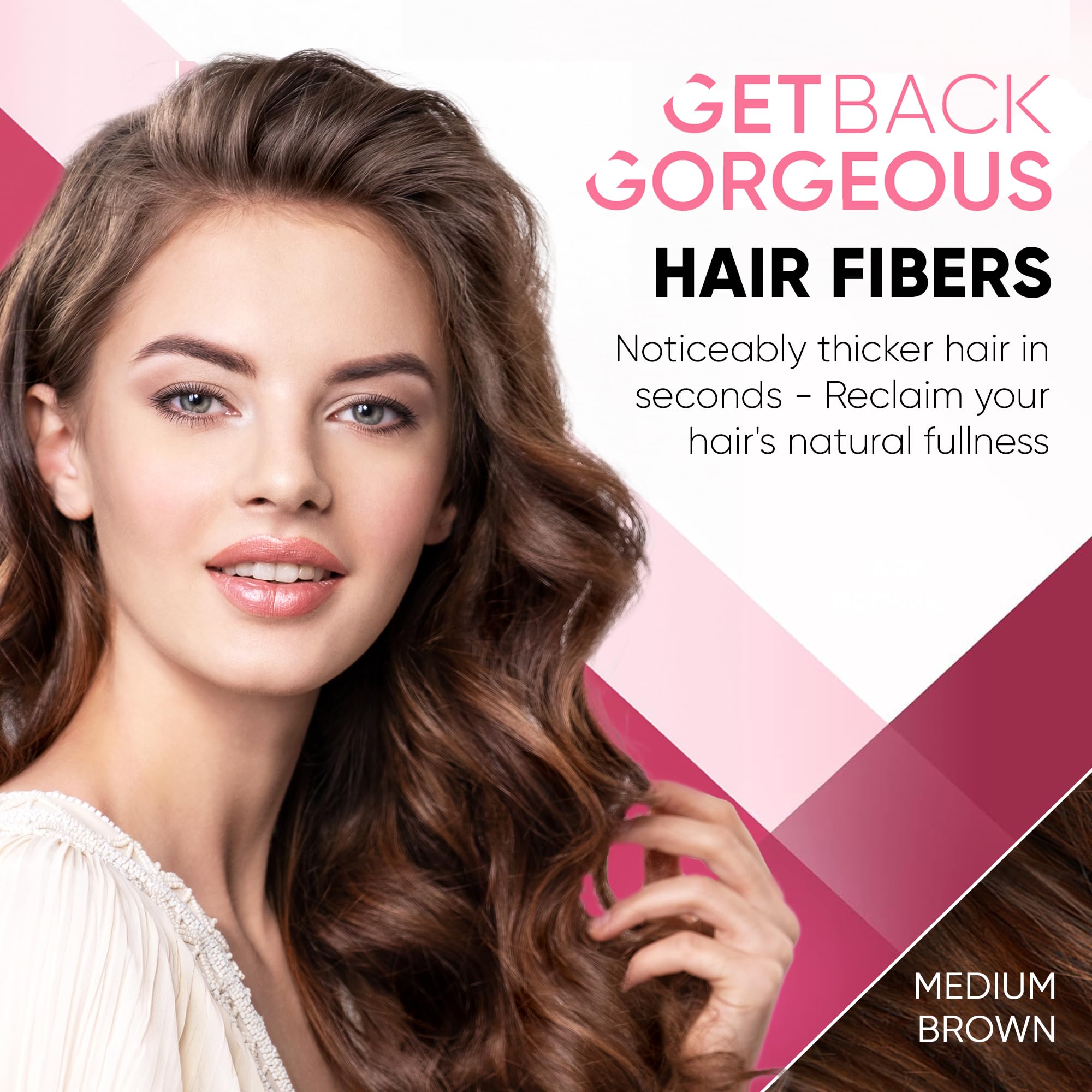 GBG Hair Fibers dispense quickly for targeted thinning areas, enabling fast coverage