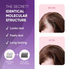 Get Back Gorgeous GBG hair fibers blended into hair for a fuller look.
