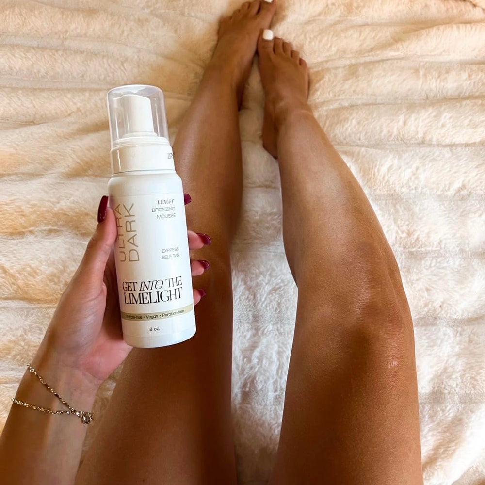 Get Into The Limelight Ultra Dark completed look shows a rich, even tan.