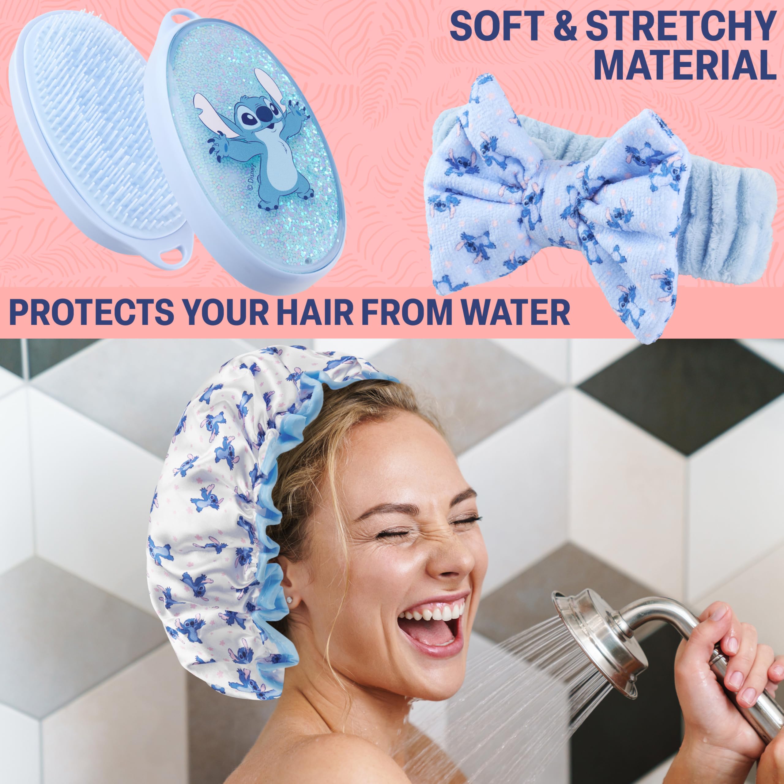 Get Trend Disney Stitch exfoliating sponge provides light scrub for refreshed skin.