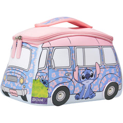 Get Trend Disney Stitch toiletry bag blue front view, compact travel storage.