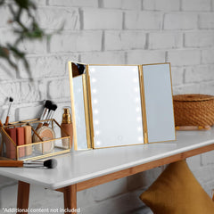 Get Trend Harry Potter LED vanity mirror in dorm for compact, cordless convenience.