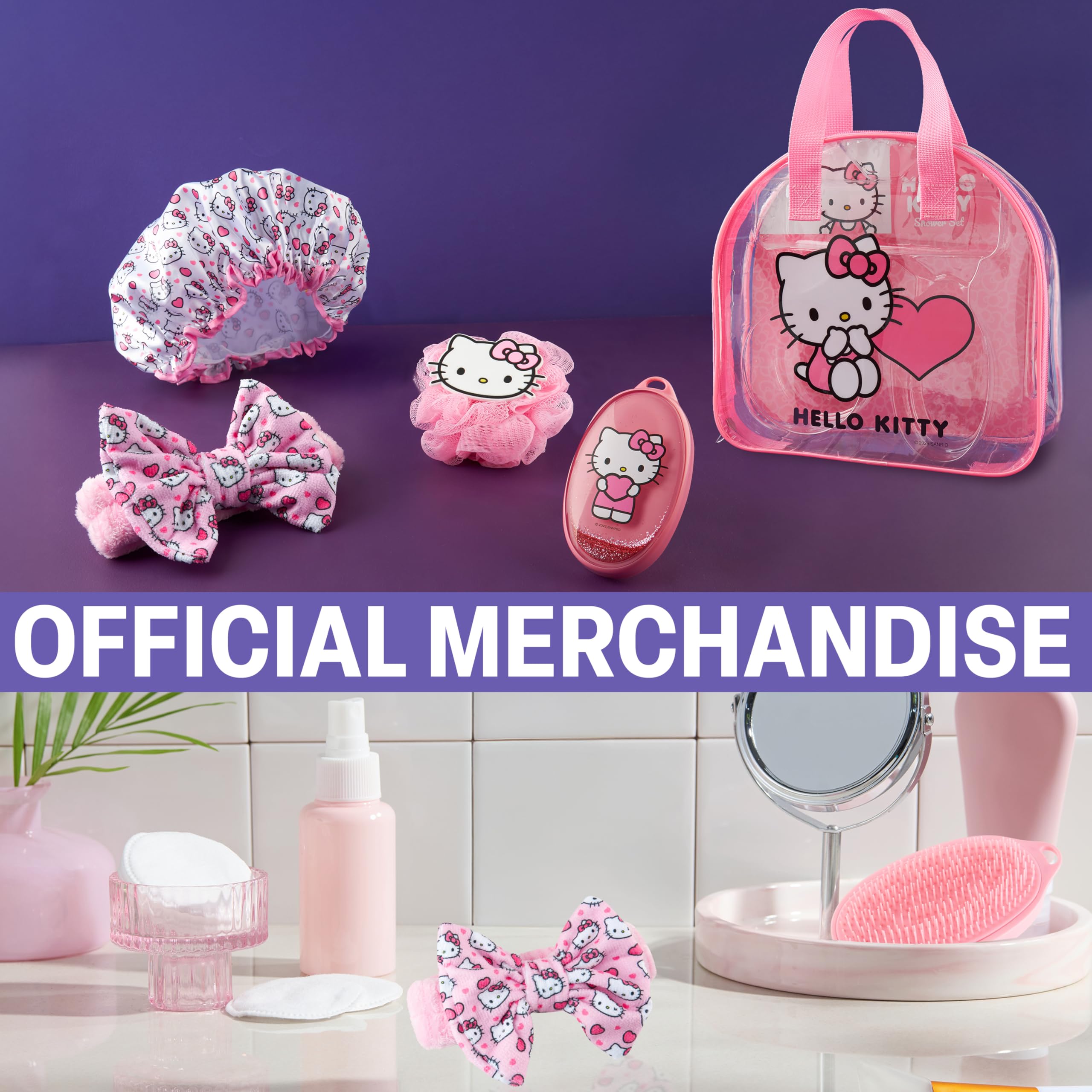 Get Trend Hello Kitty clear toiletry bag pink organizes bath essentials